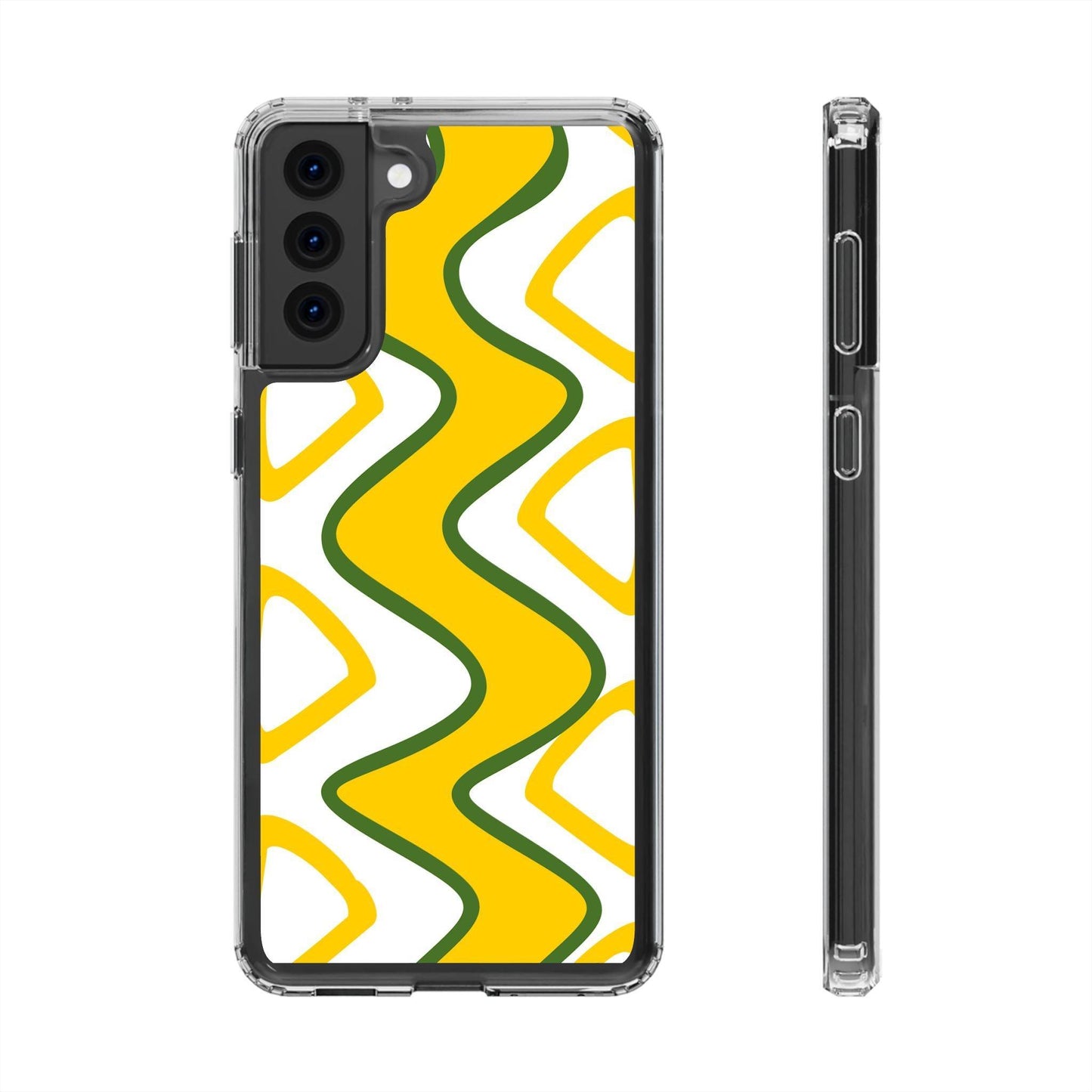 Bright Yellow Abstract With Shape Clear Cases