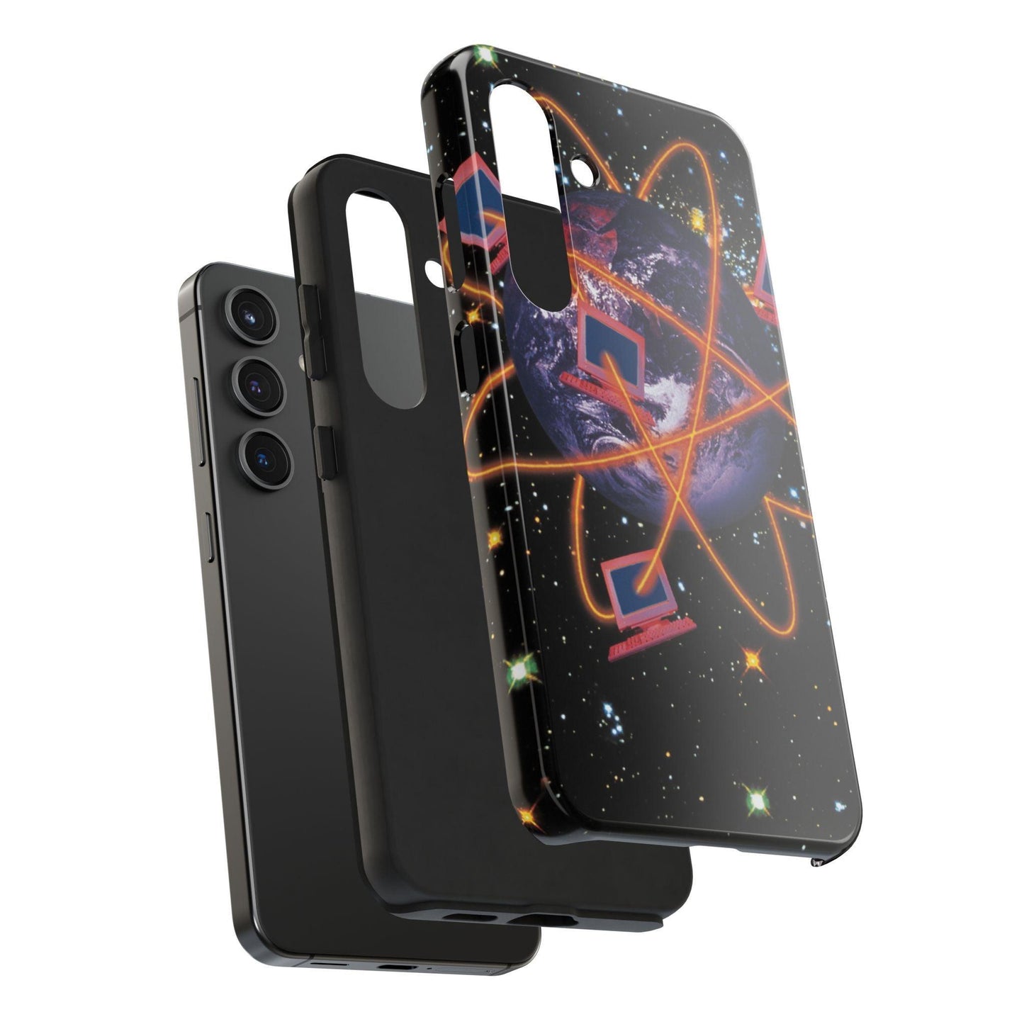 Computer Galaxy Printed With Orbiting Tough Phone Cases