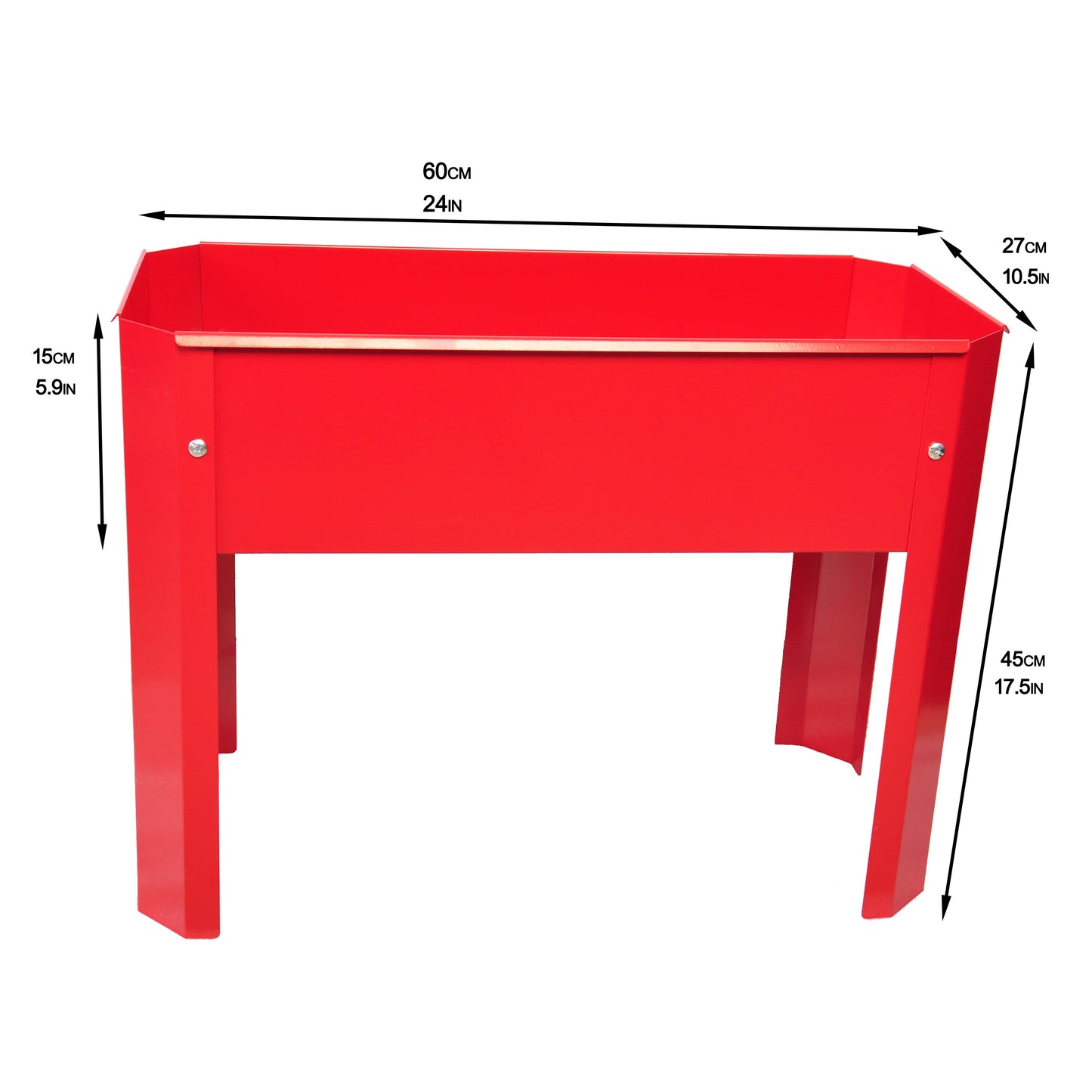 Elevated garden bed.metal elevated outdoor flowerpot box.suitable for backyard and terrace.large flowerpot. Red x 2
