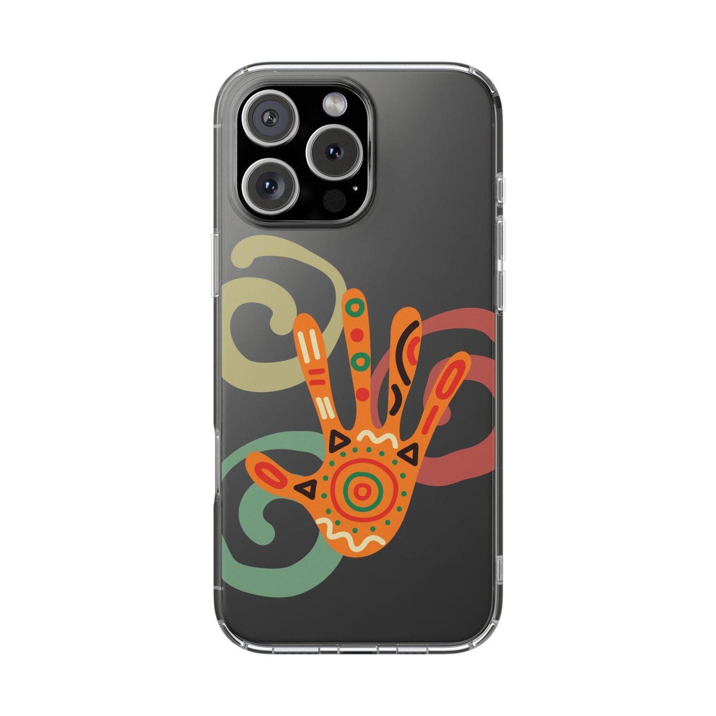 Clear Cases Colorful Hand Print design