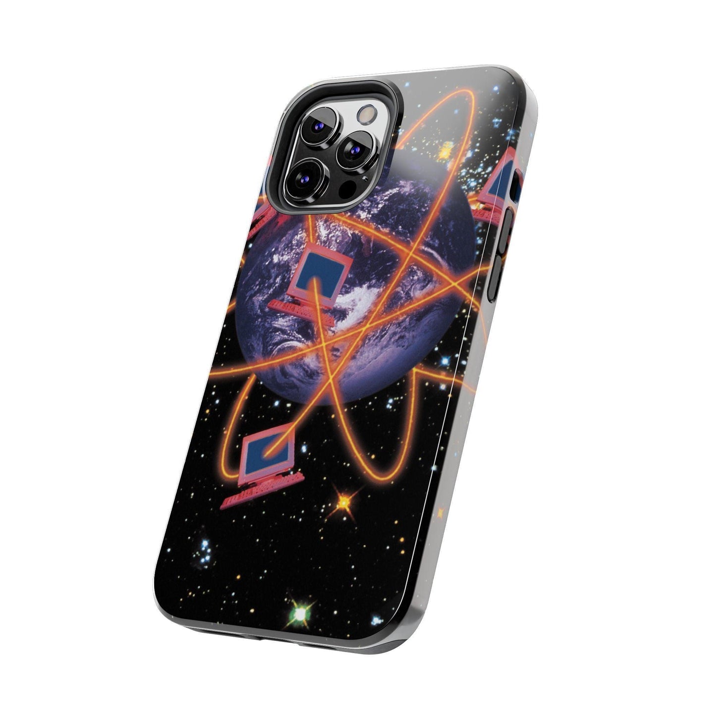 Computer Galaxy Printed With Orbiting Tough Phone Cases