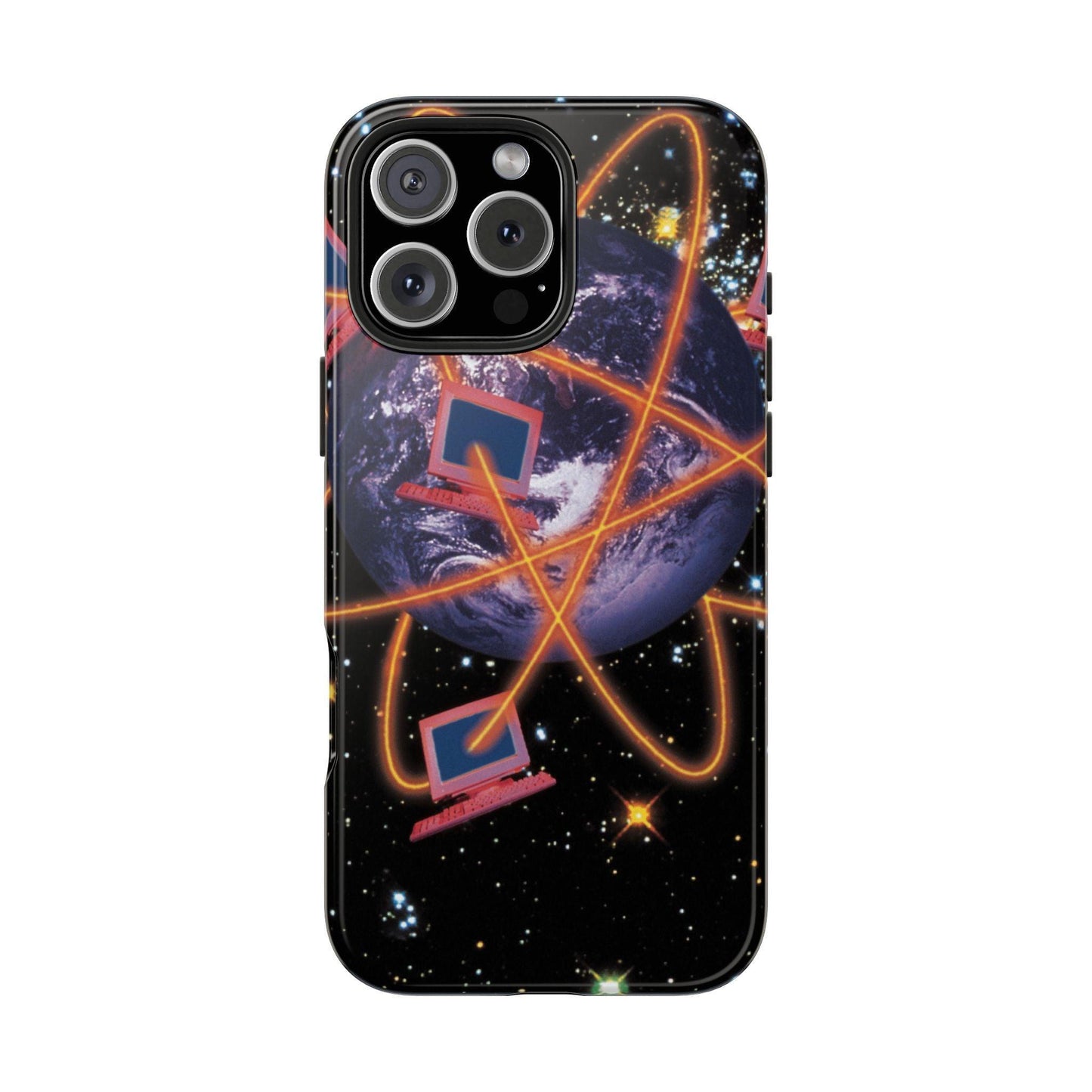 Computer Galaxy Printed With Orbiting Tough Phone Cases