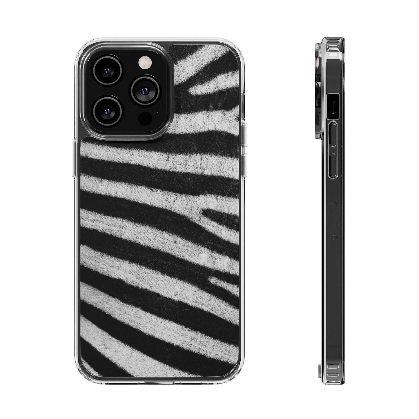 Clear Cases Black and White Zebra Stripes