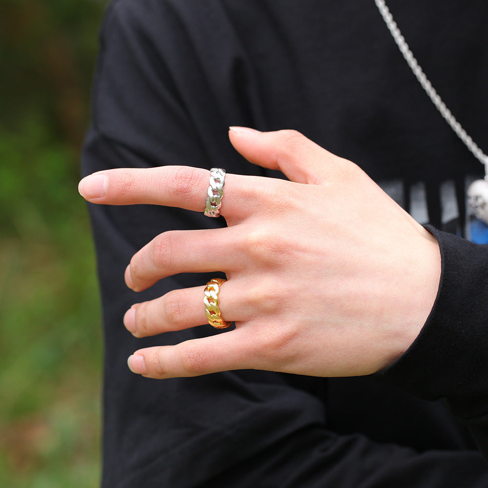 Cuban Link Chain Hip Hop Couple Ring