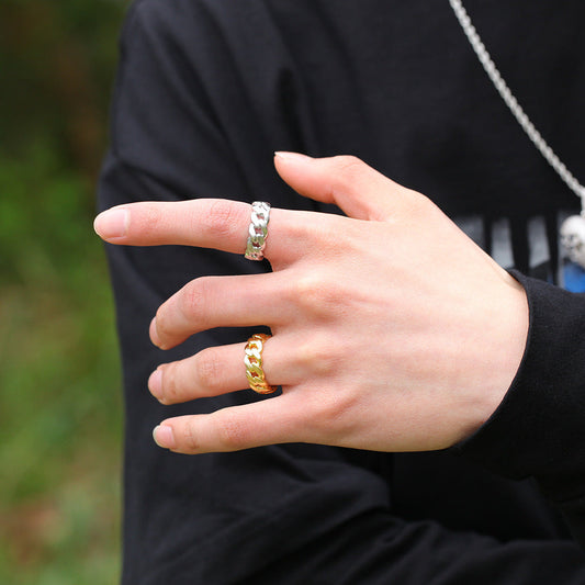 Cuban Link Chain Hip Hop Couple Ring