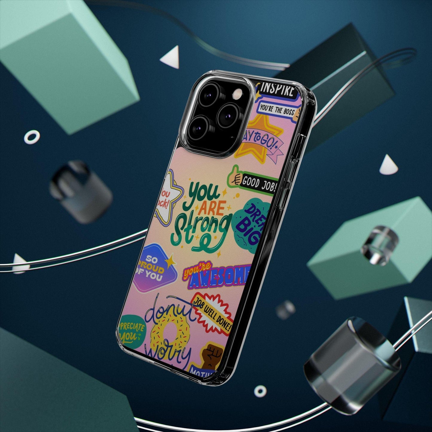 Motivational Stickers Clear Case