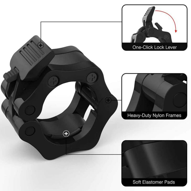 1 Pair Olympic 2" Spinlock Collars Barbell Collar Lock Dumbell Clips Clamp Weight lifting Bar Gym Dumbbell Fitness Body Building