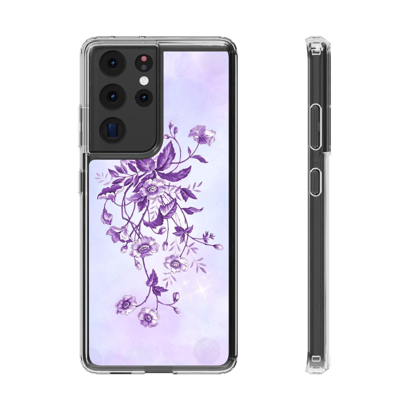Floral design In Purple Clear Cases
