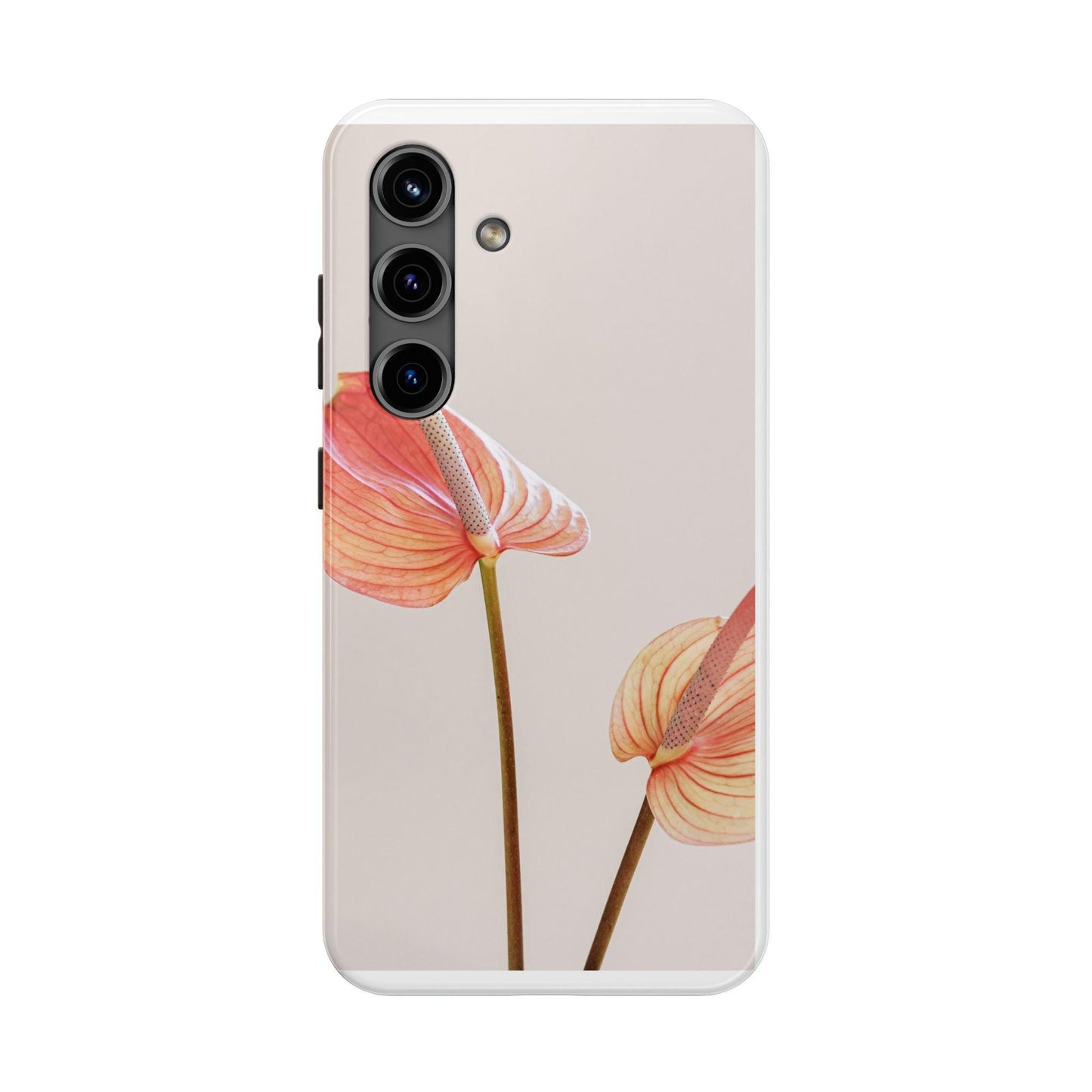 Orange Flower with Leaves Tough Phone Cases
