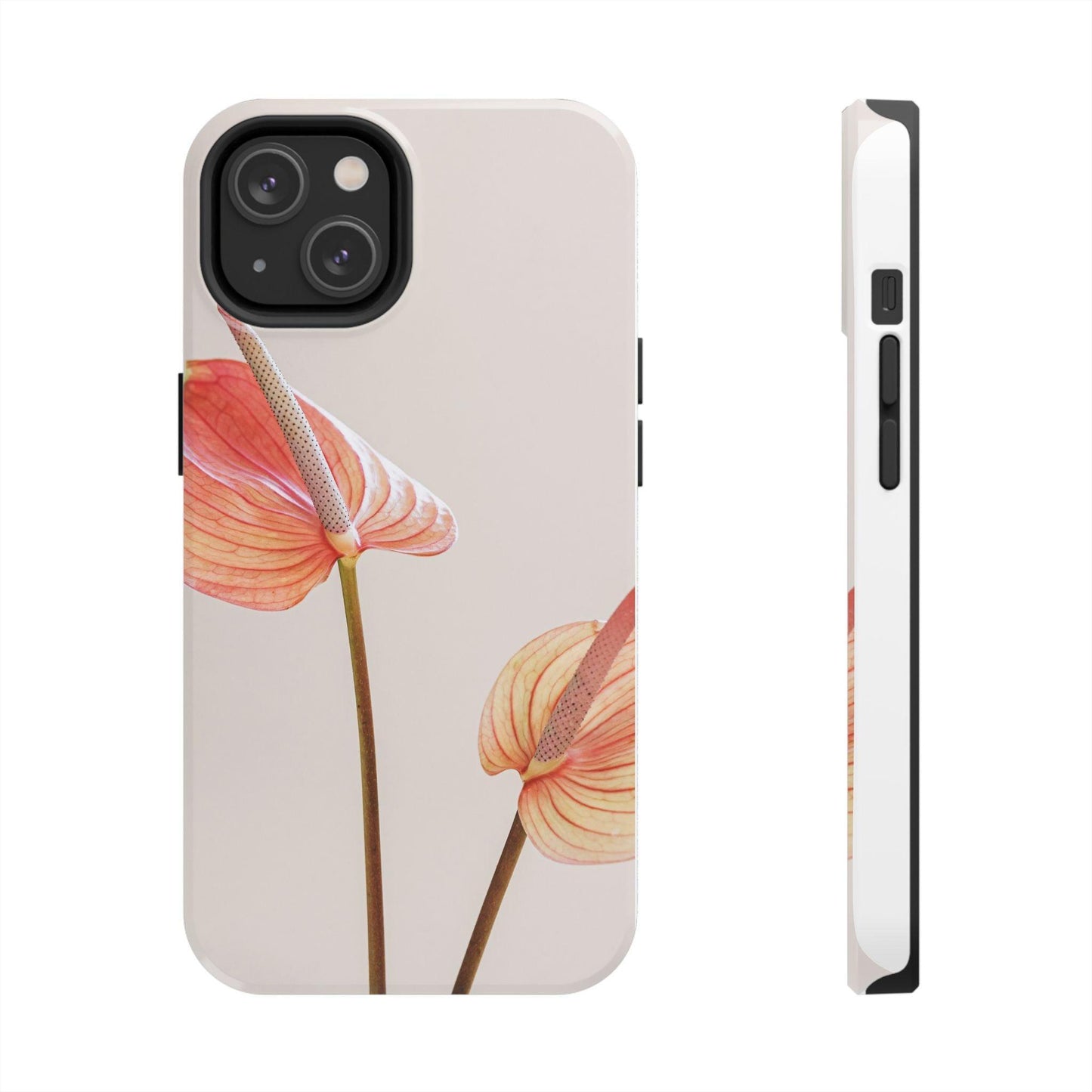 Orange Flower with Leaves Tough Phone Cases
