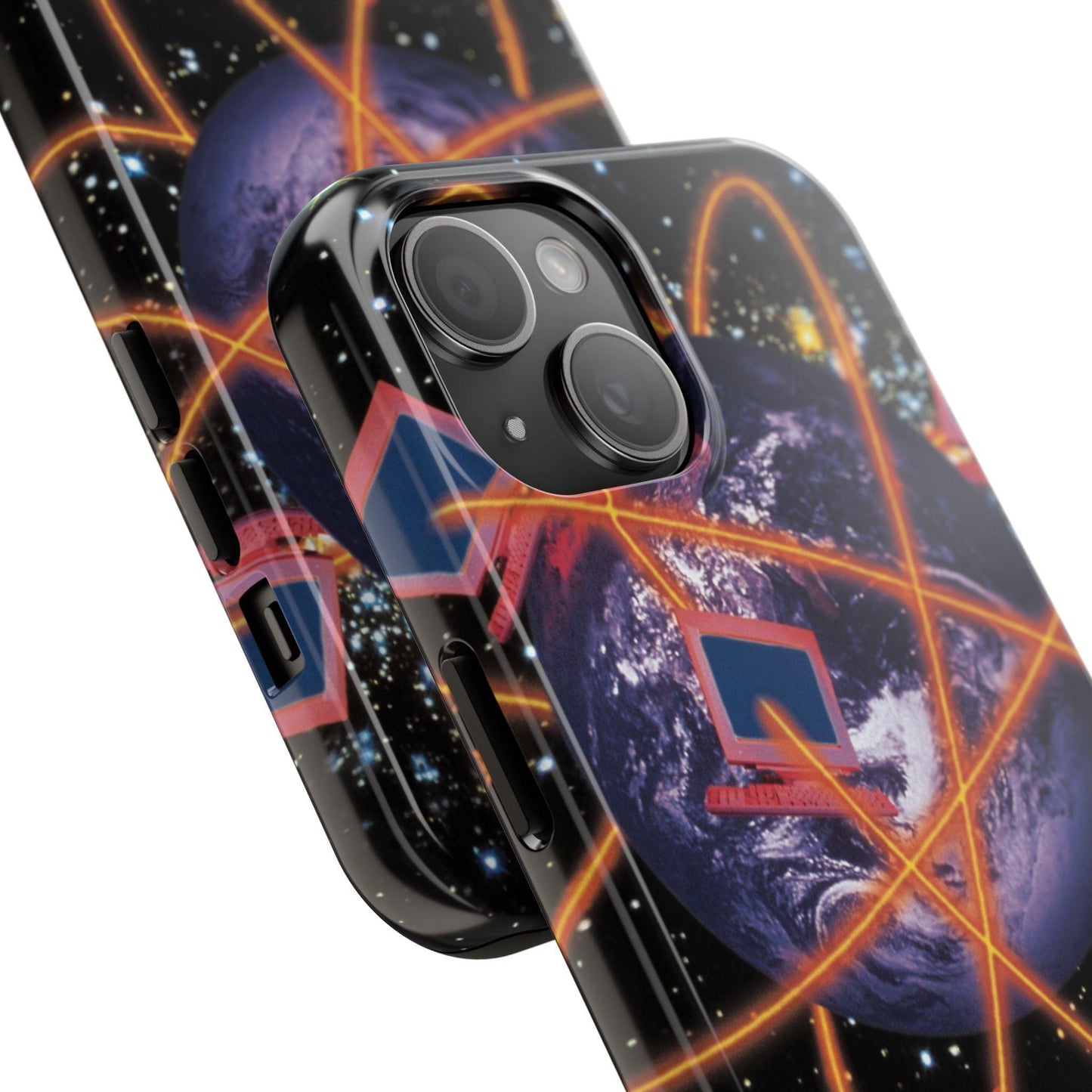 Computer Galaxy Printed With Orbiting Tough Phone Cases