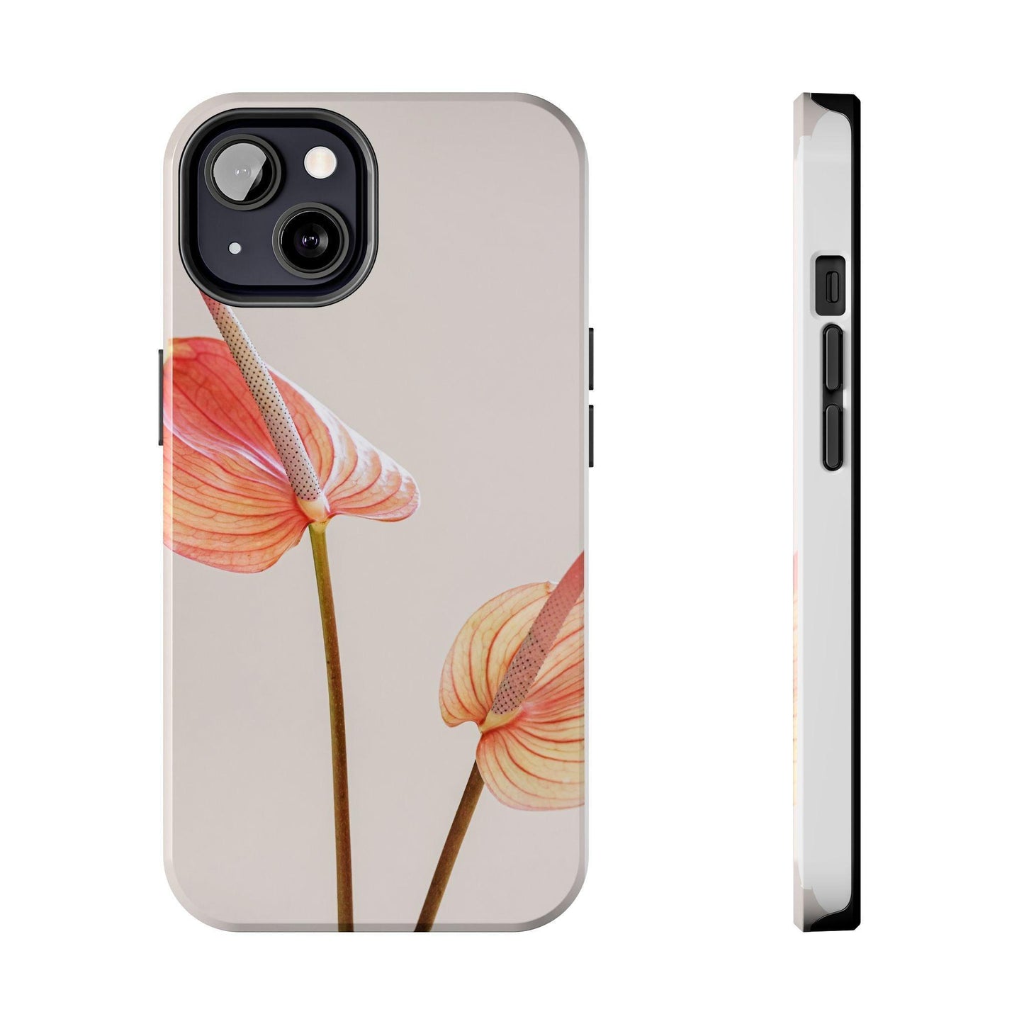Orange Flower with Leaves Tough Phone Cases
