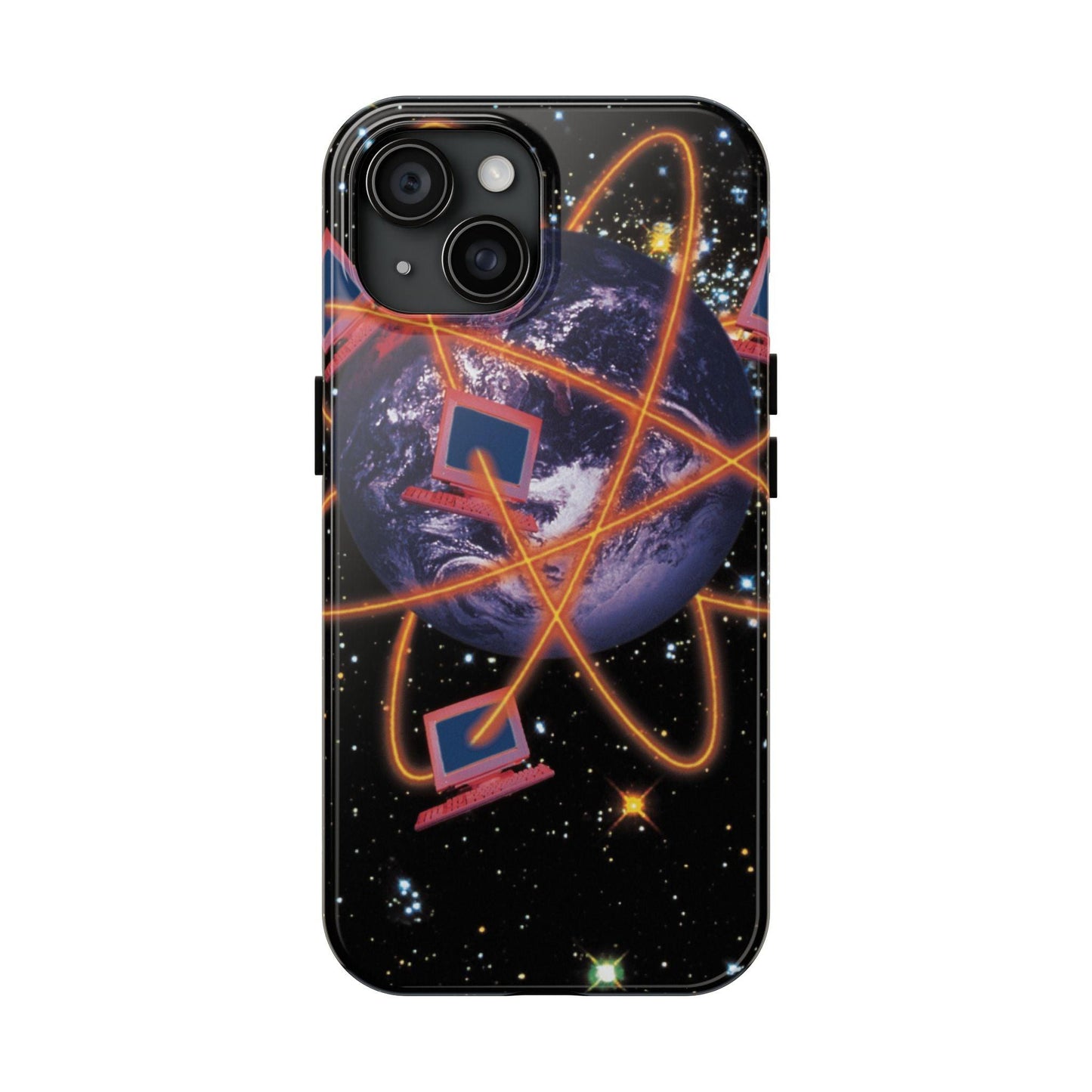 Computer Galaxy Printed With Orbiting Tough Phone Cases