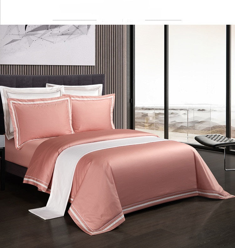 Four-piece Cotton Solid Color Quilt Cover