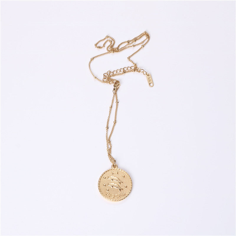 Twelve Constellation Coin Necklace