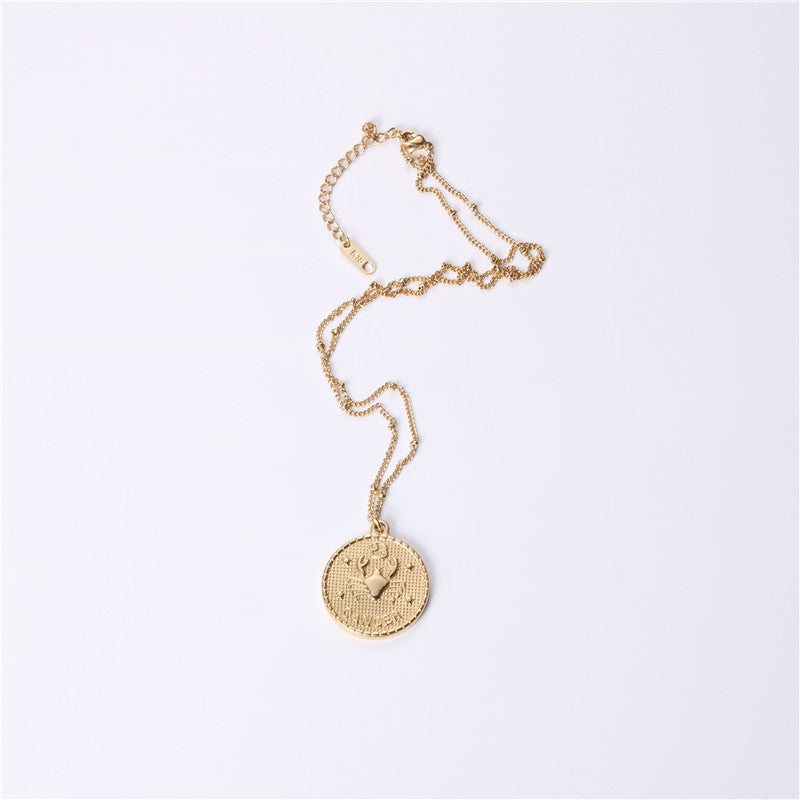 Twelve Constellation Coin Necklace