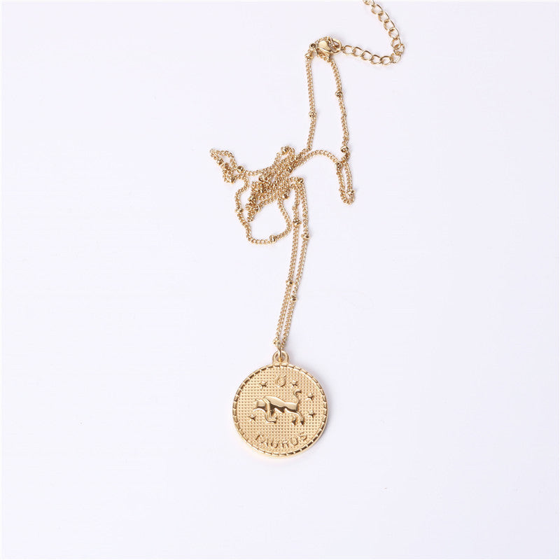 Twelve Constellation Coin Necklace