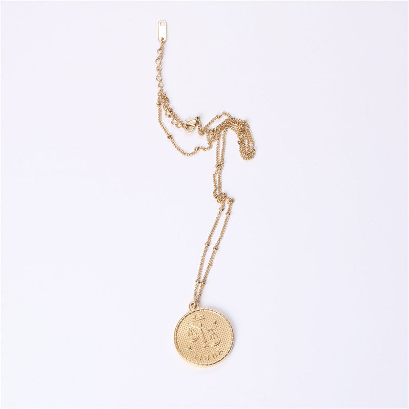 Twelve Constellation Coin Necklace