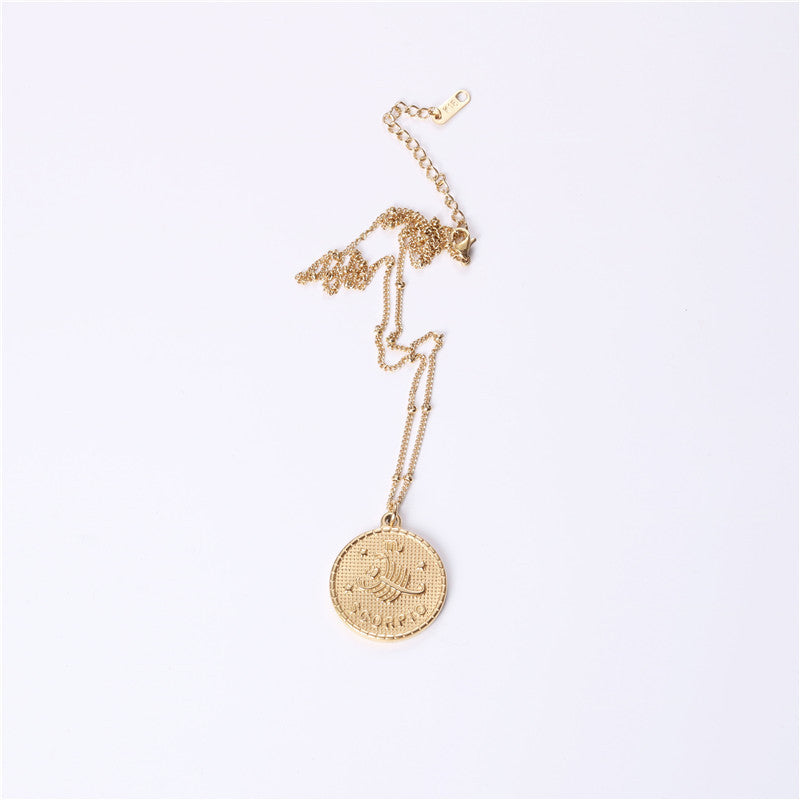 Twelve Constellation Coin Necklace