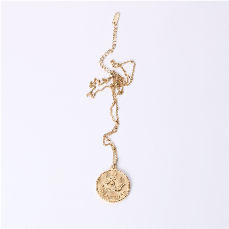 Twelve Constellation Coin Necklace
