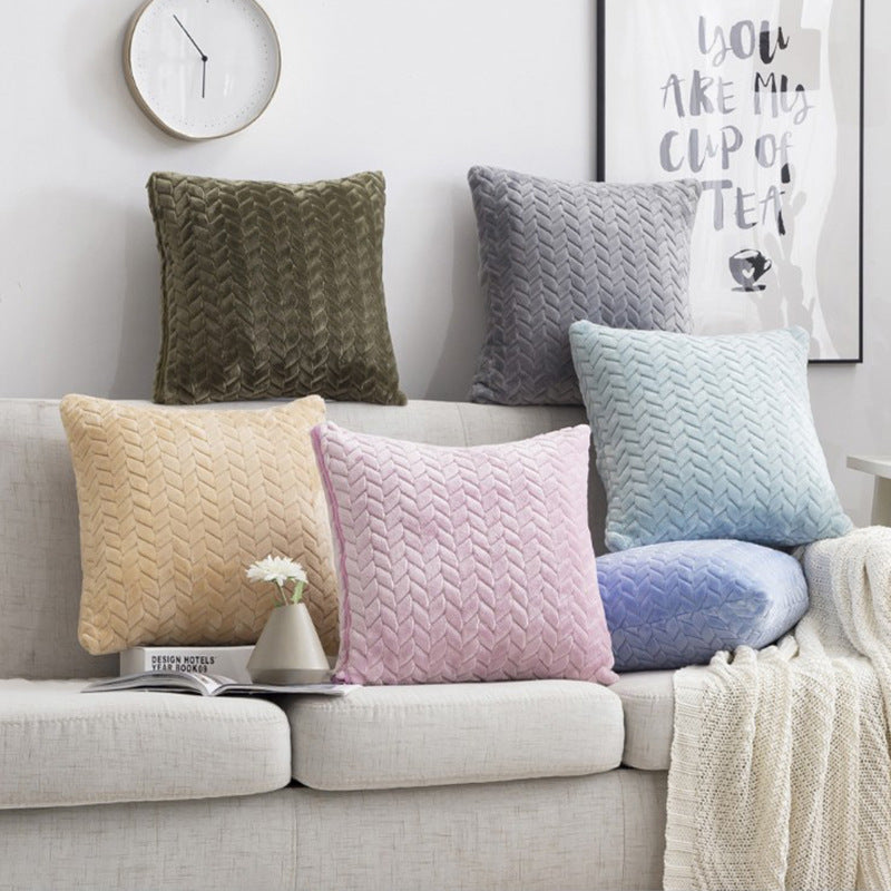 Flannel Solid Color Nordic Cushion Cover