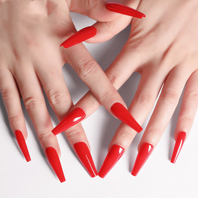 Long Coffin Fake Nails - Variety of Colors Available