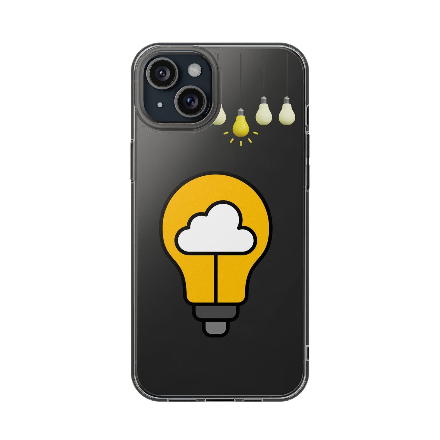 Clear Cases Bulbs with Light Representing Ideas