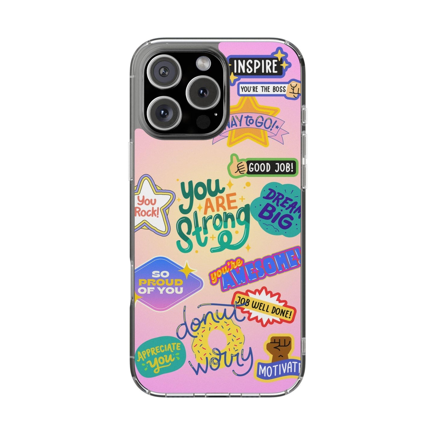 Motivational Stickers Clear Case