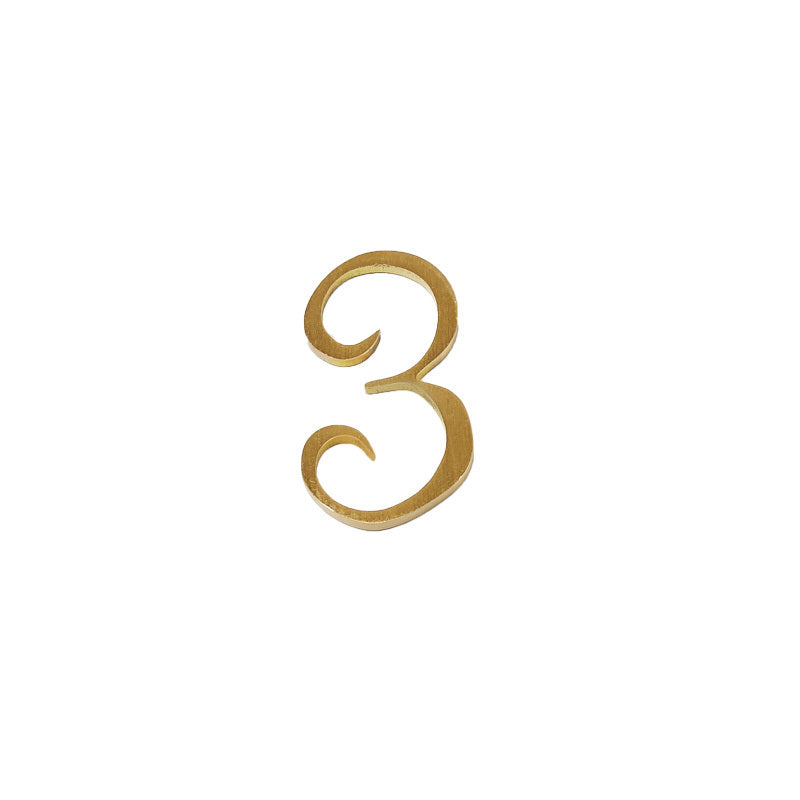 Retro Brass House Number Plate