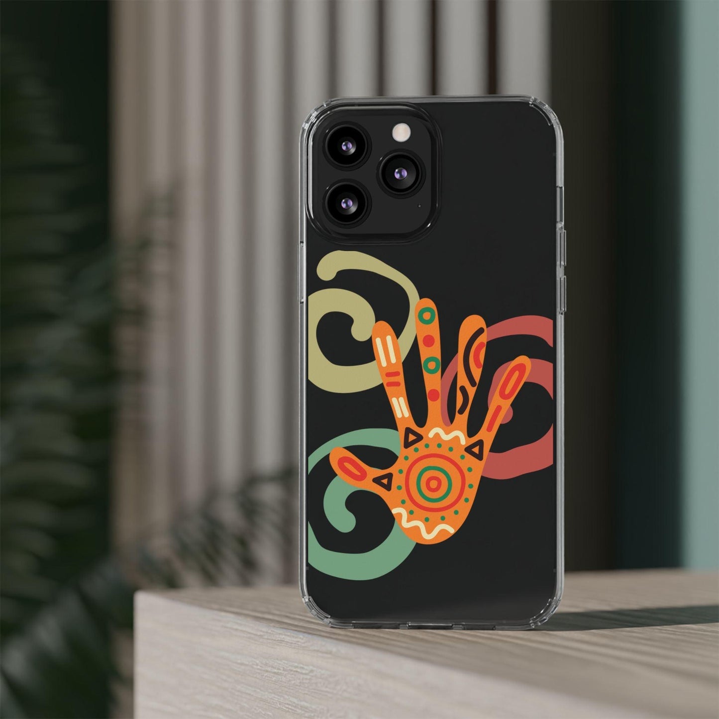 Clear Cases Colorful Hand Print design