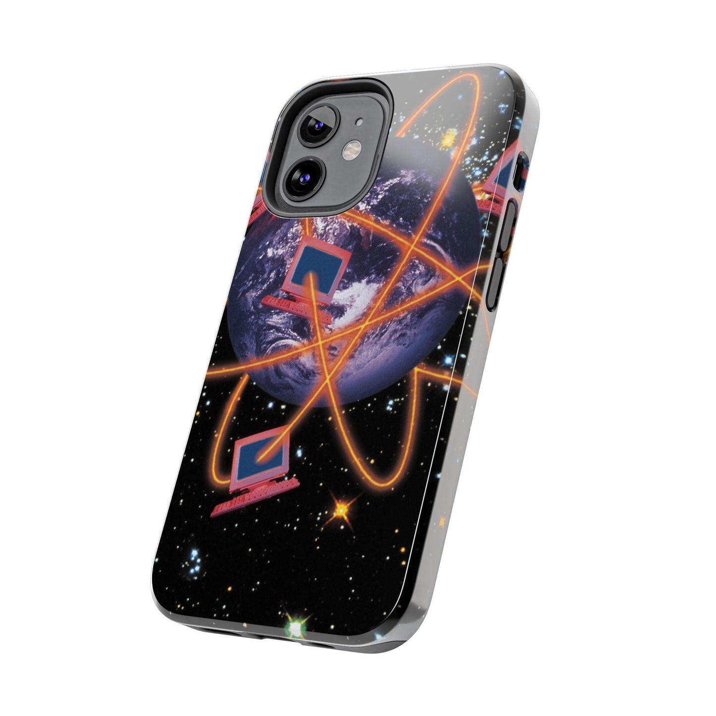 Computer Galaxy Printed With Orbiting Tough Phone Cases