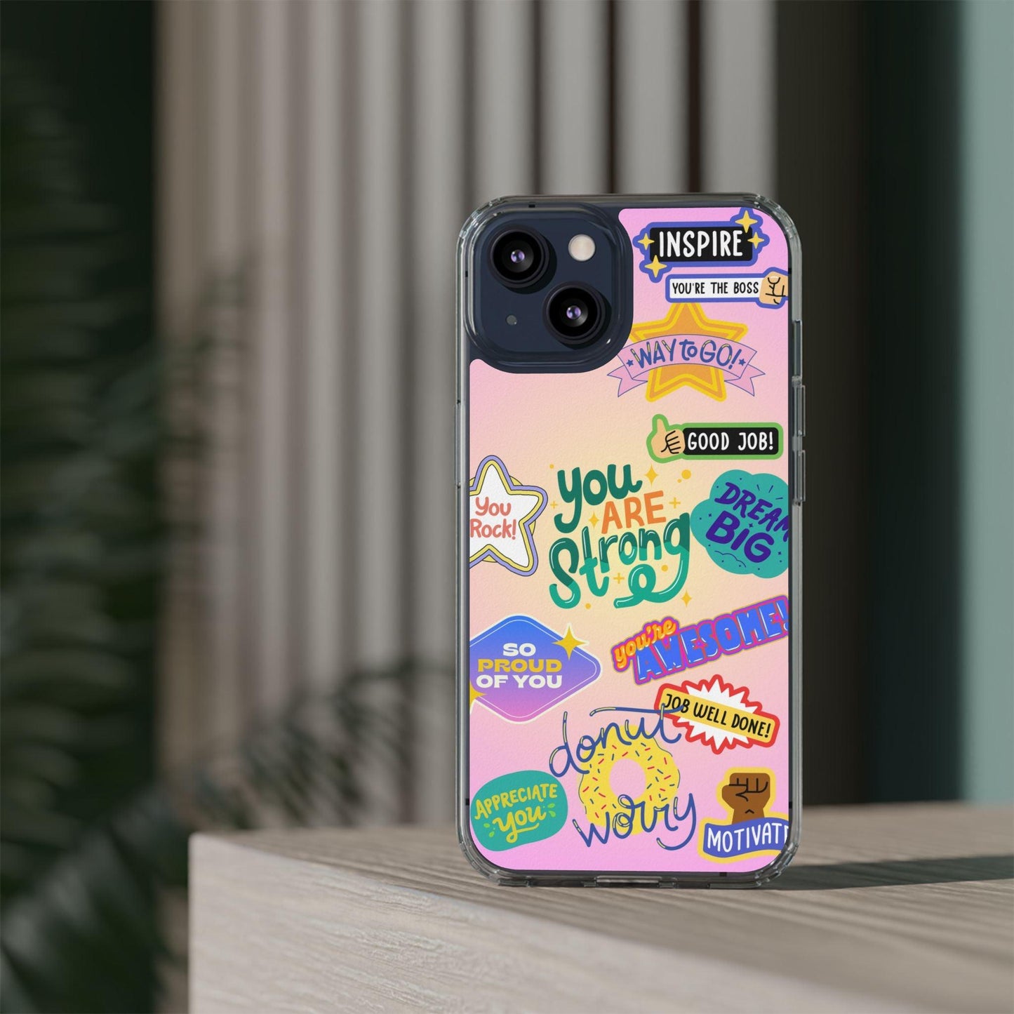 Motivational Stickers Clear Case