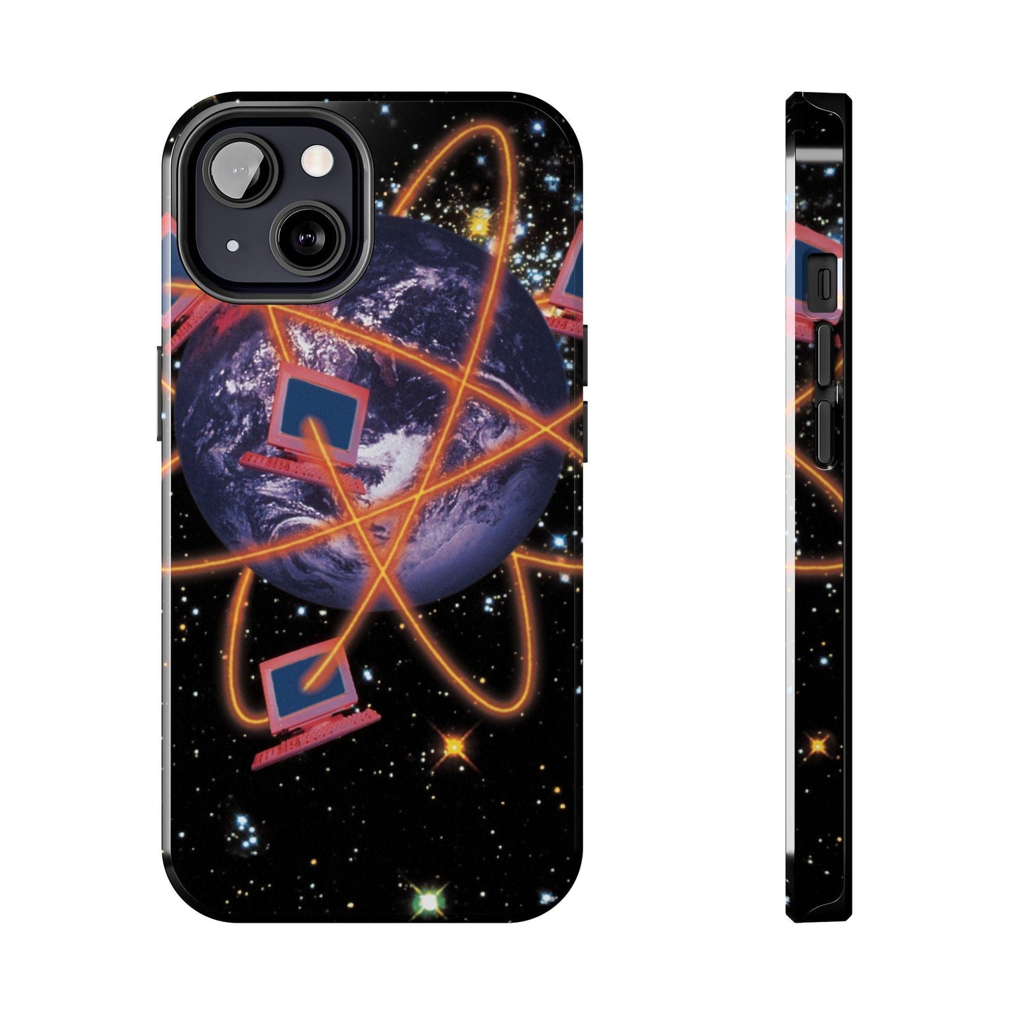 Computer Galaxy Printed With Orbiting Tough Phone Cases