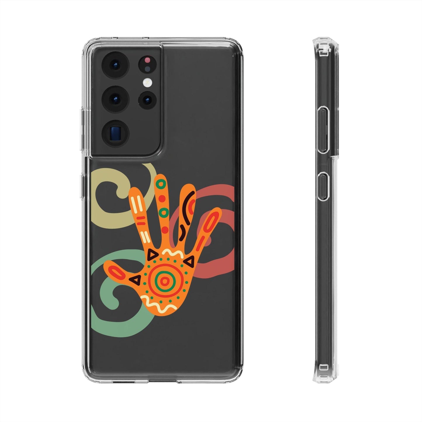 Clear Cases Colorful Hand Print design