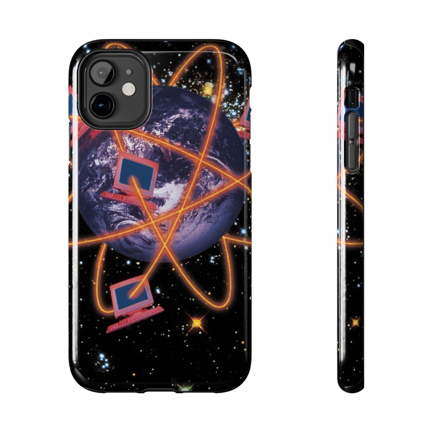 Computer Galaxy Printed With Orbiting Tough Phone Cases