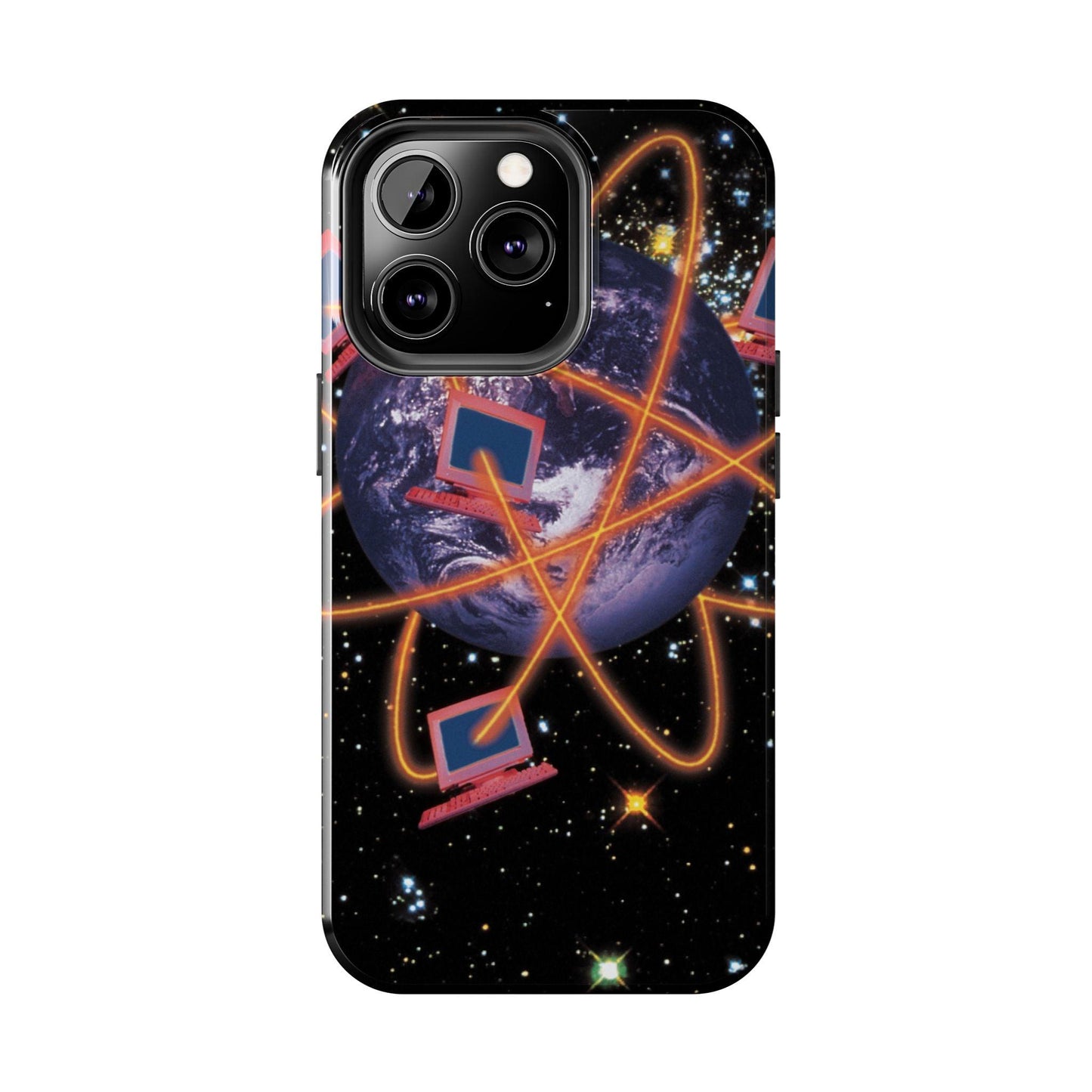Computer Galaxy Printed With Orbiting Tough Phone Cases
