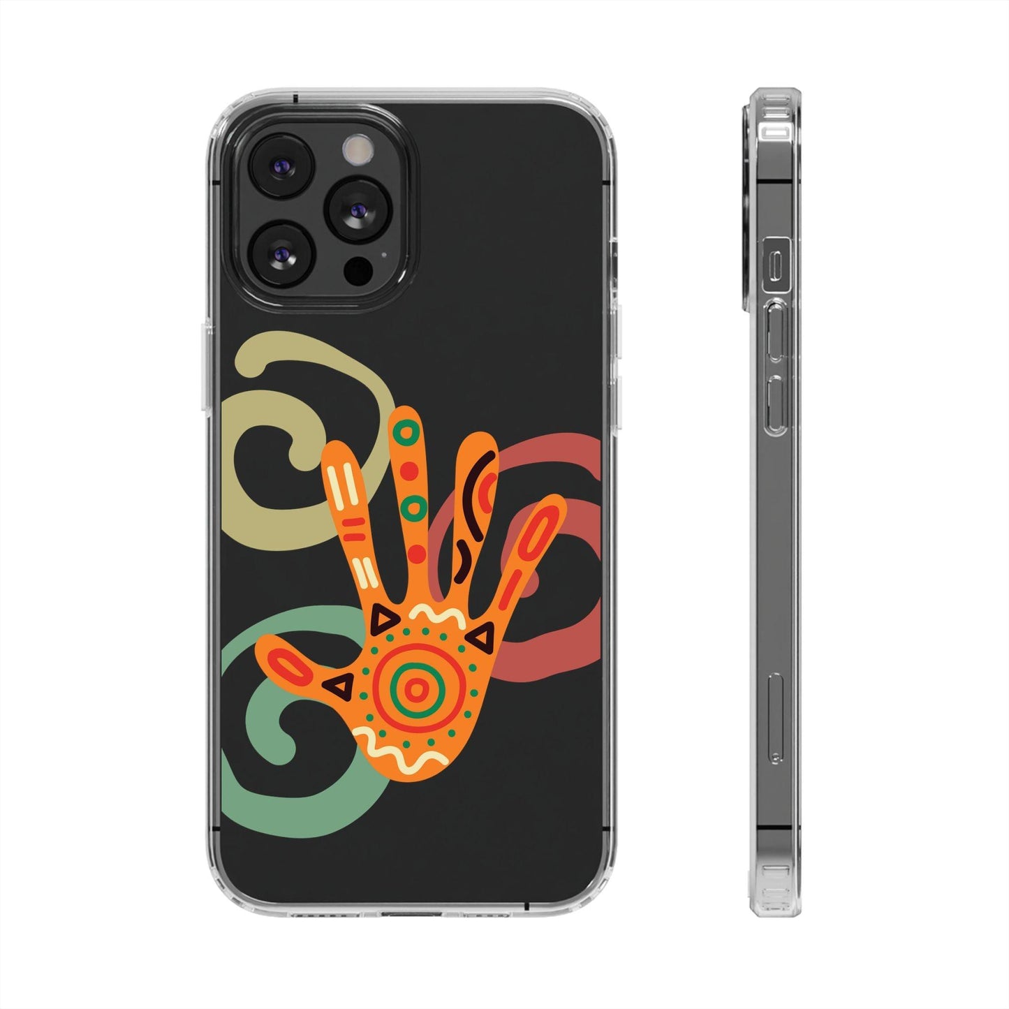 Clear Cases Colorful Hand Print design