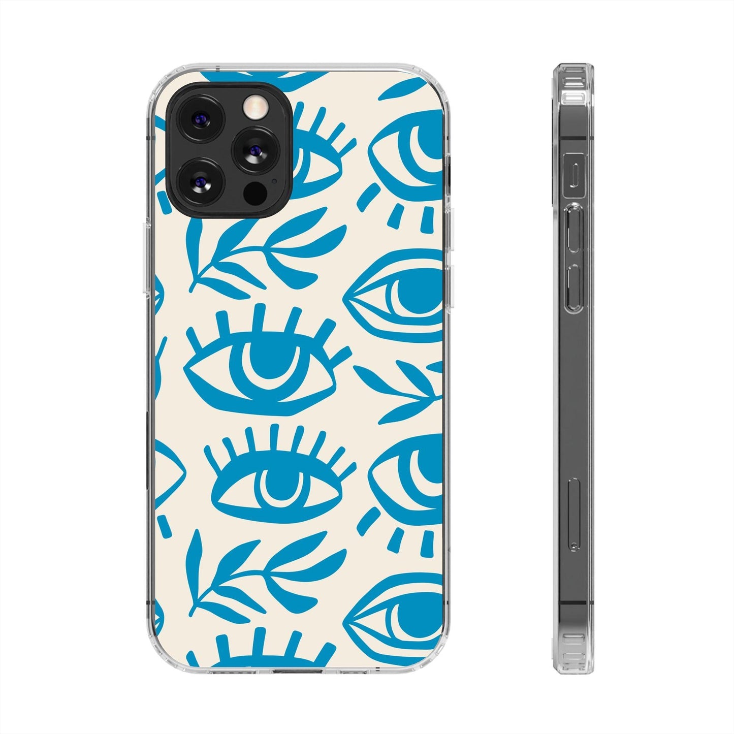 Eyes And Leaves  Pattern Clear Cases