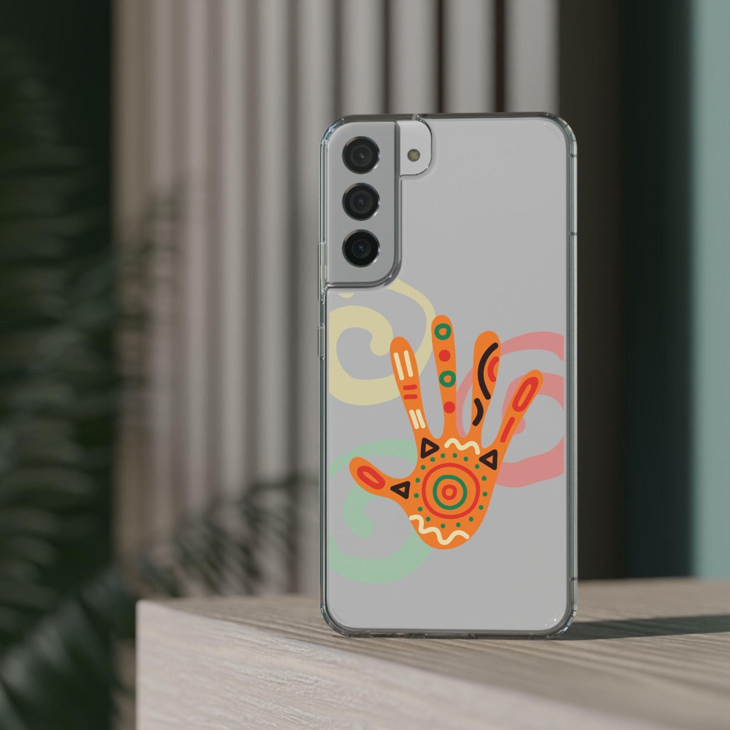 Clear Cases Colorful Hand Print design