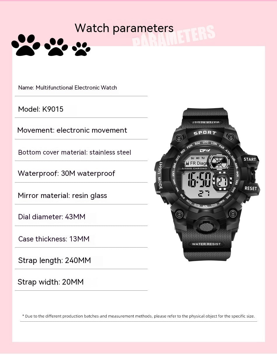 In Stock LED Electronic Waterproof Watch for Ladies