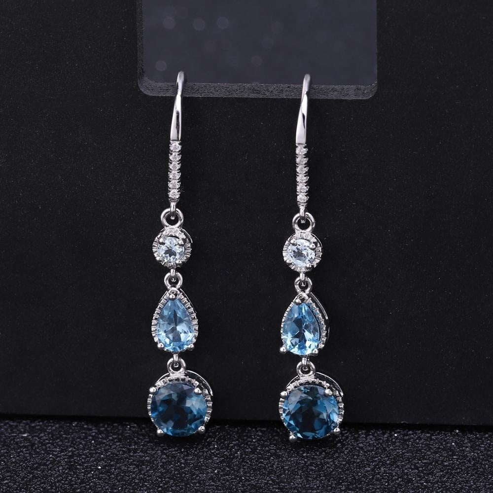 Elegant Gemstone S925 Silver Earrings