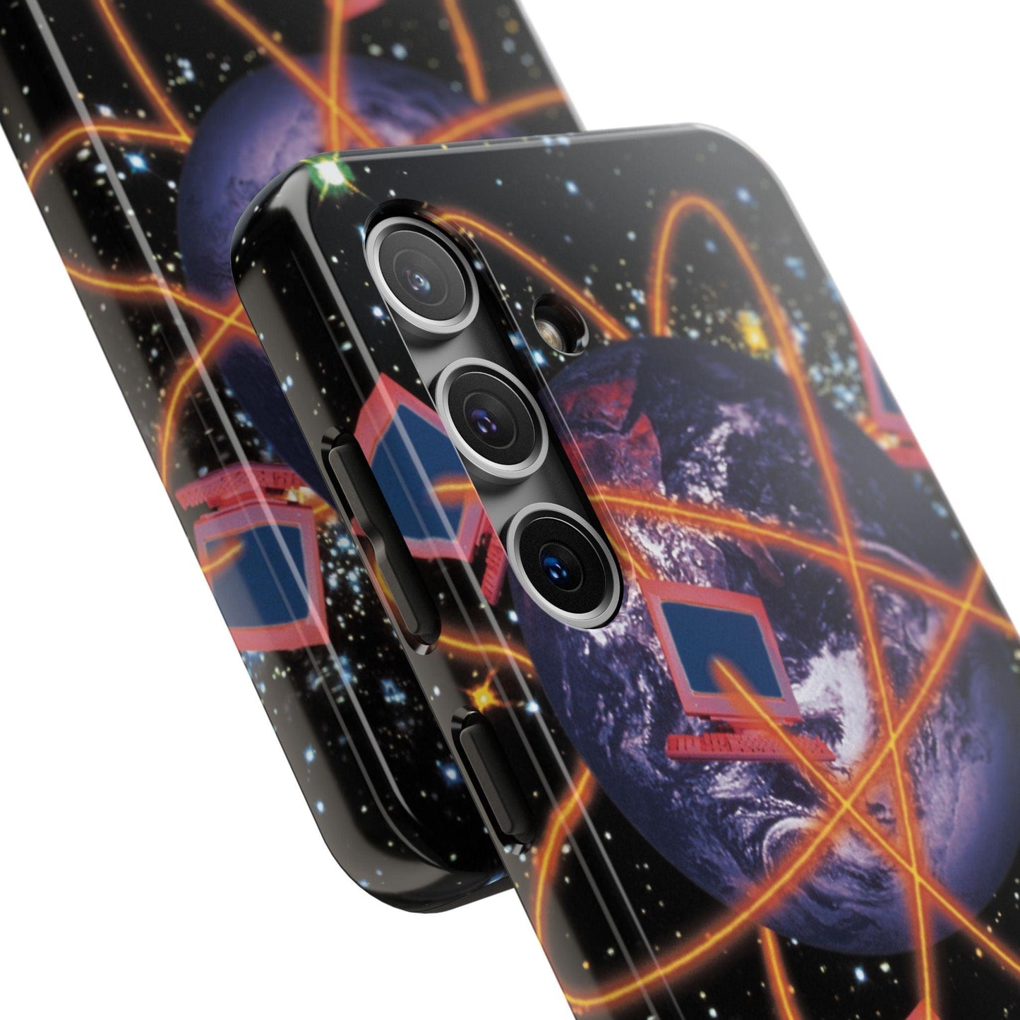 Computer Galaxy Printed With Orbiting Tough Phone Cases