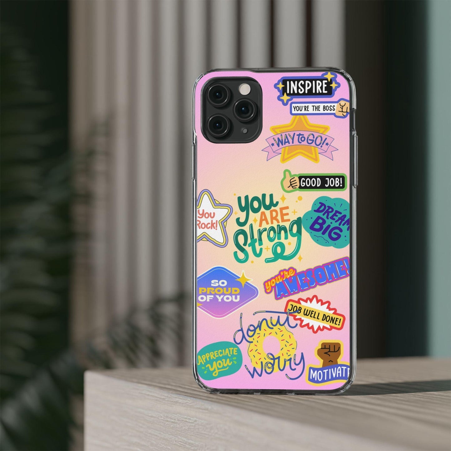 Motivational Stickers Clear Case