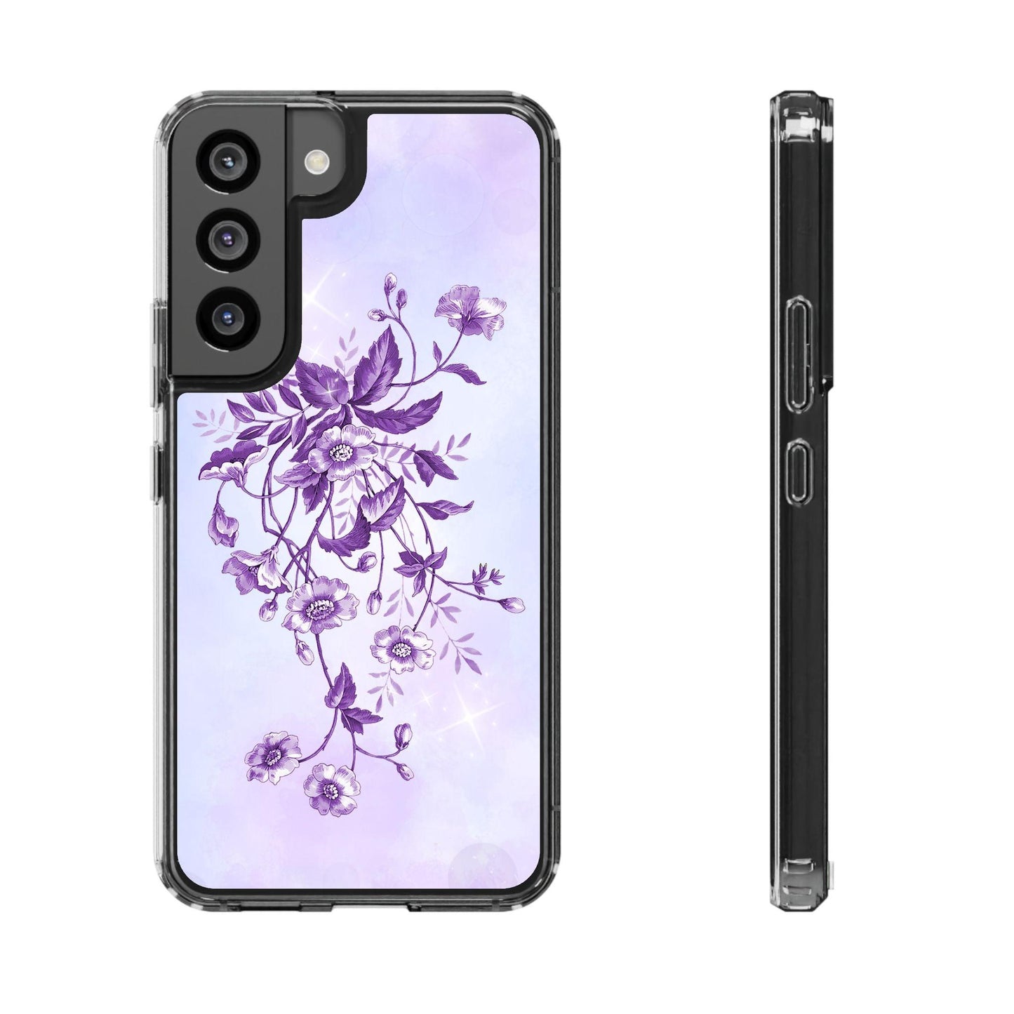 Floral design In Purple Clear Cases