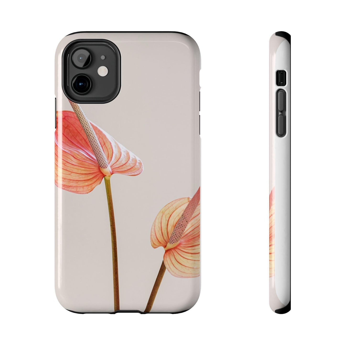 Orange Flower with Leaves Tough Phone Cases