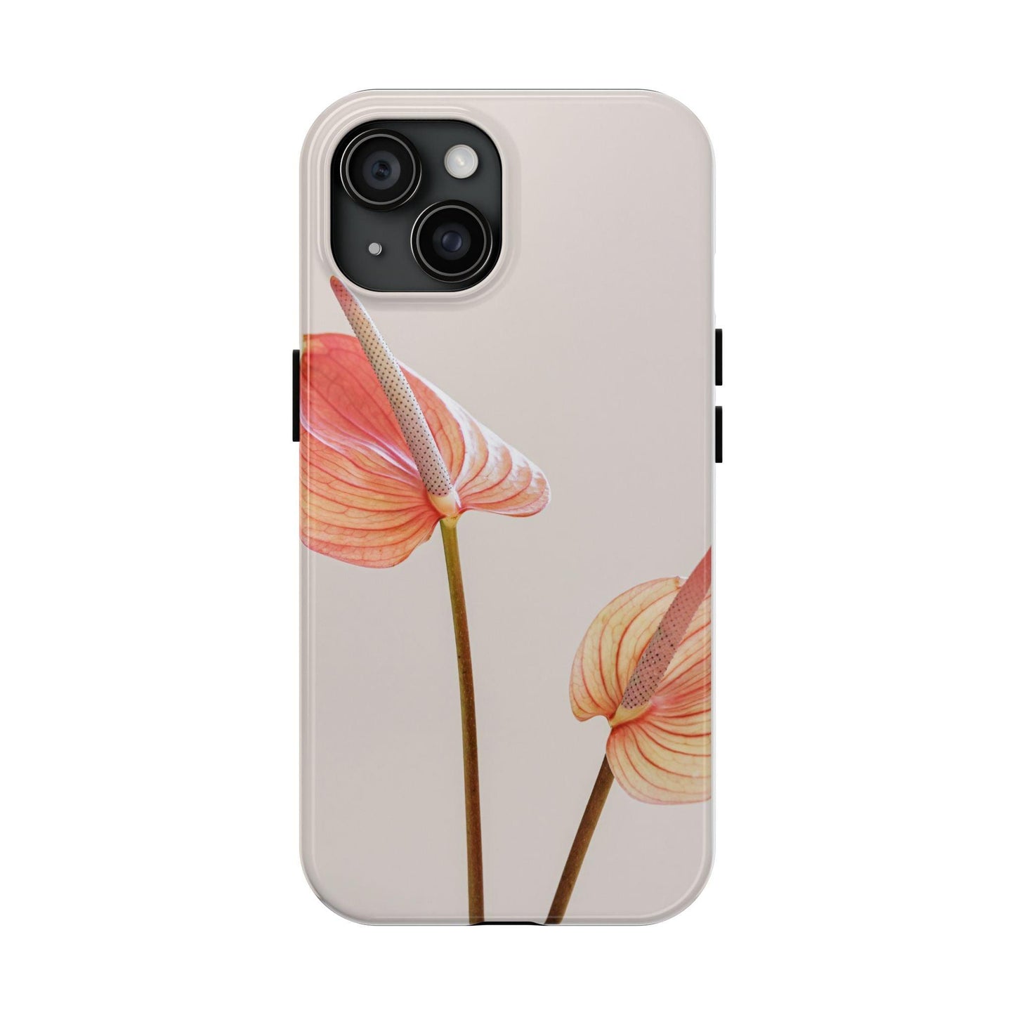Orange Flower with Leaves Tough Phone Cases