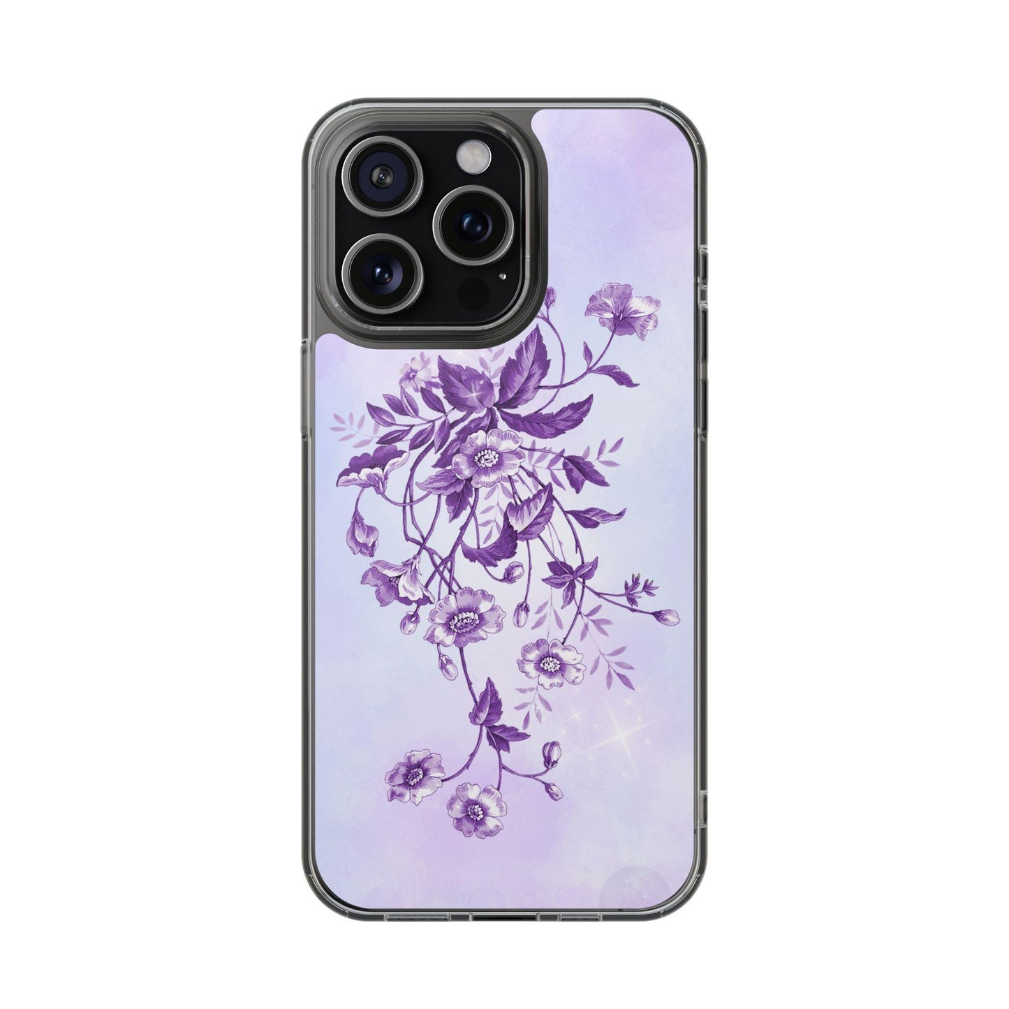 Floral design In Purple Clear Cases