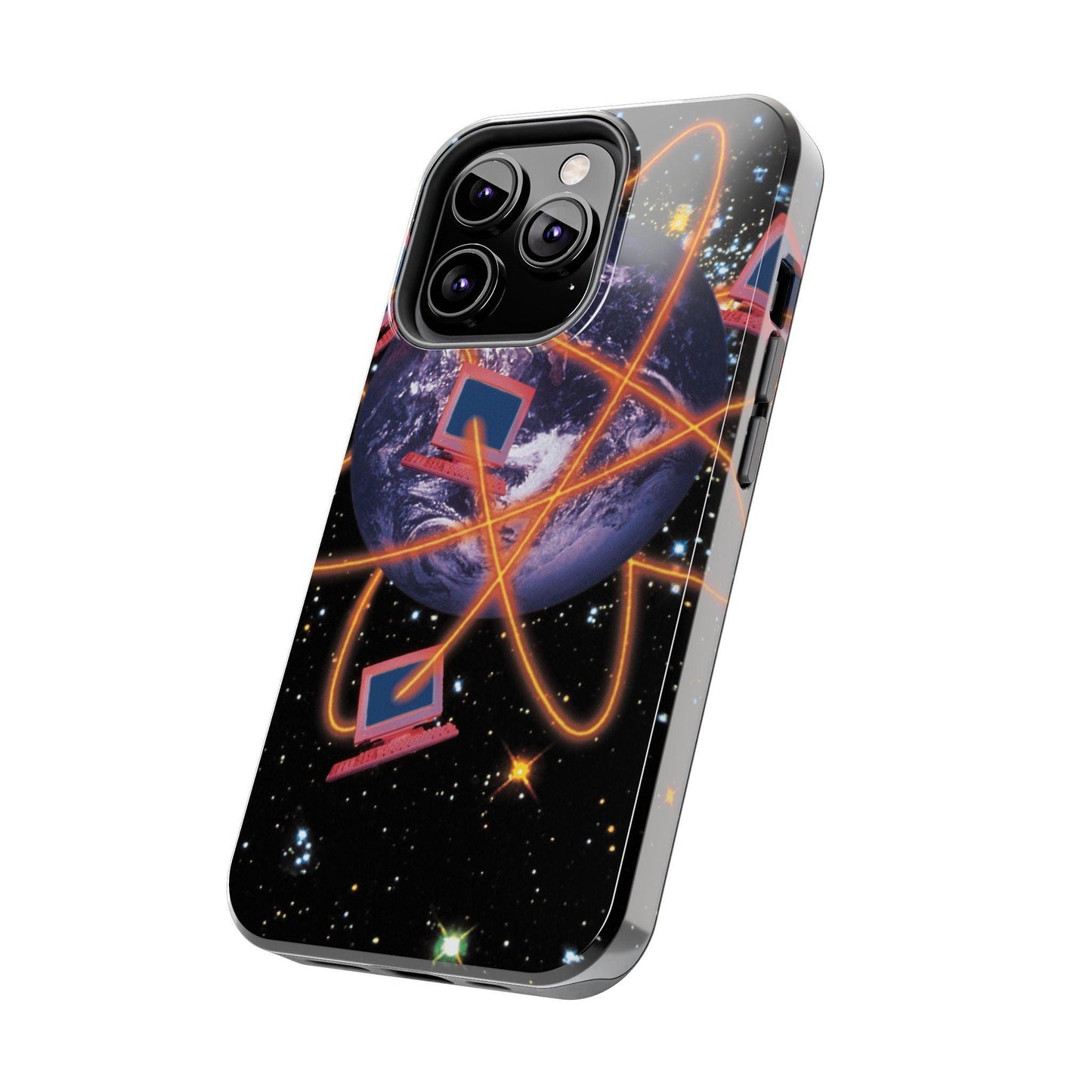 Computer Galaxy Printed With Orbiting Tough Phone Cases