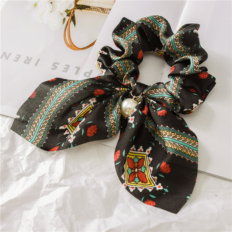 Pearl Bow Hair Rope