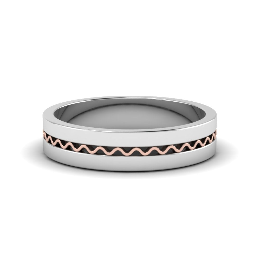 Mens Wave Comfort Fit Wedding Ring